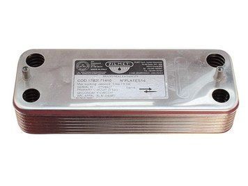 Теплообмінник вторинний Chaffoteaux Nectra / Ганна (14 пластин) Zilmet (17B2071410) (45.142) 17B2071410 фото