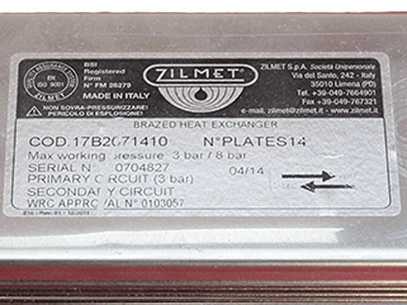 Вторичный теплообменник Chaffoteaux Nectra / Анна (14 пластин) Zilmet (17B2071410) (45.142) 17B2071410 фото
