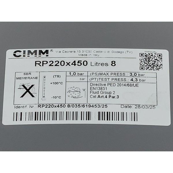 Мембранный расширительный бак для котлов Immergas Victrix (2.100) 3.020684/1.019212/1.028252 фото